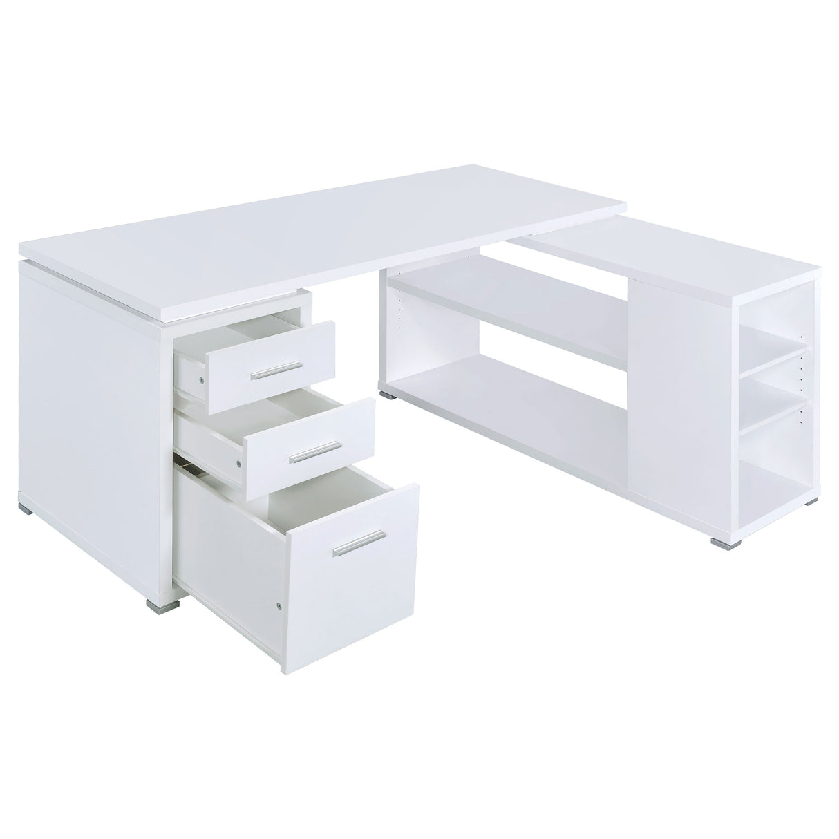 L-Shape Desk - Yvette L-shape Office Desk White