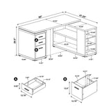 L-Shape Desk - Yvette L-shape Office Desk White