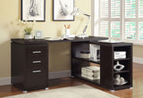 L-Shape Desk - Yvette L-shape Office Desk Cappuccino