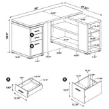 L-Shape Desk - Yvette L-shape Office Desk Cappuccino