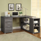 L-Shape Desk - Yvette L-shape Office Desk Weathered Grey