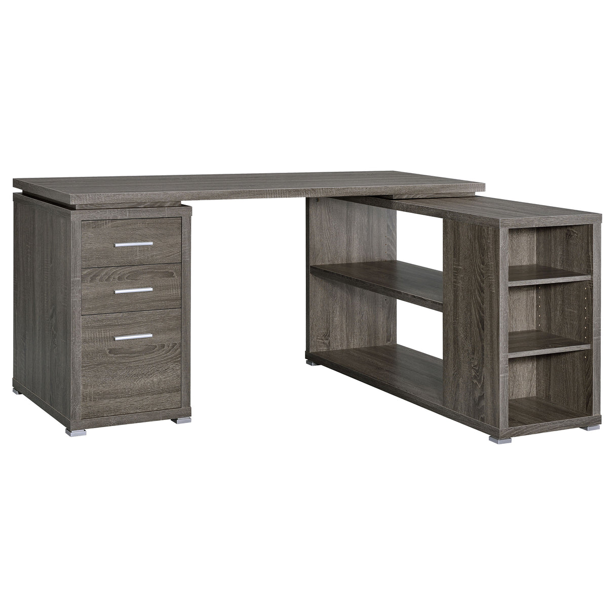 L-Shape Desk - Yvette L-shape Office Desk Weathered Grey