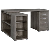 L-Shape Desk - Yvette L-shape Office Desk Weathered Grey