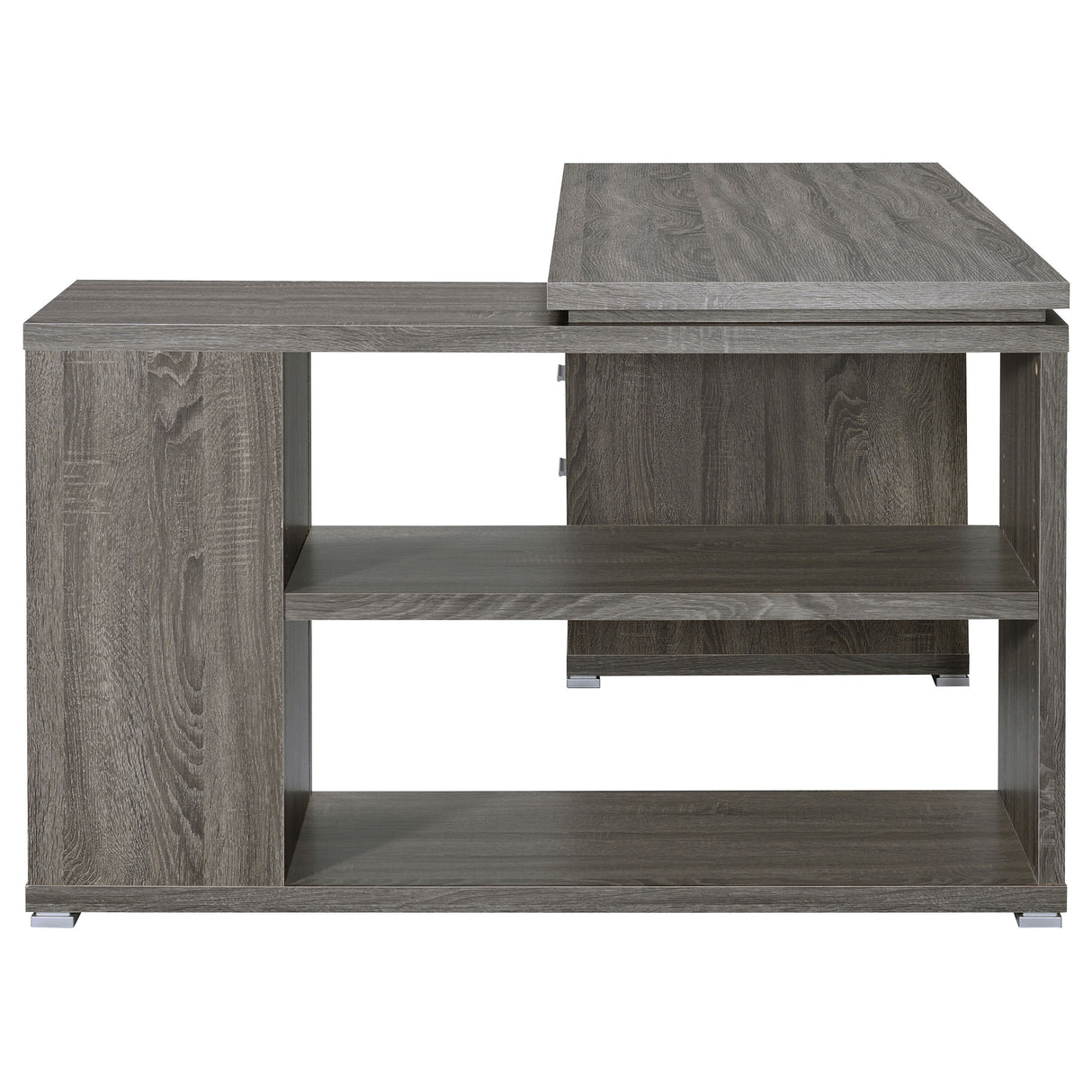 L-Shape Desk - Yvette L-shape Office Desk Weathered Grey