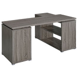 L-Shape Desk - Yvette L-shape Office Desk Weathered Grey