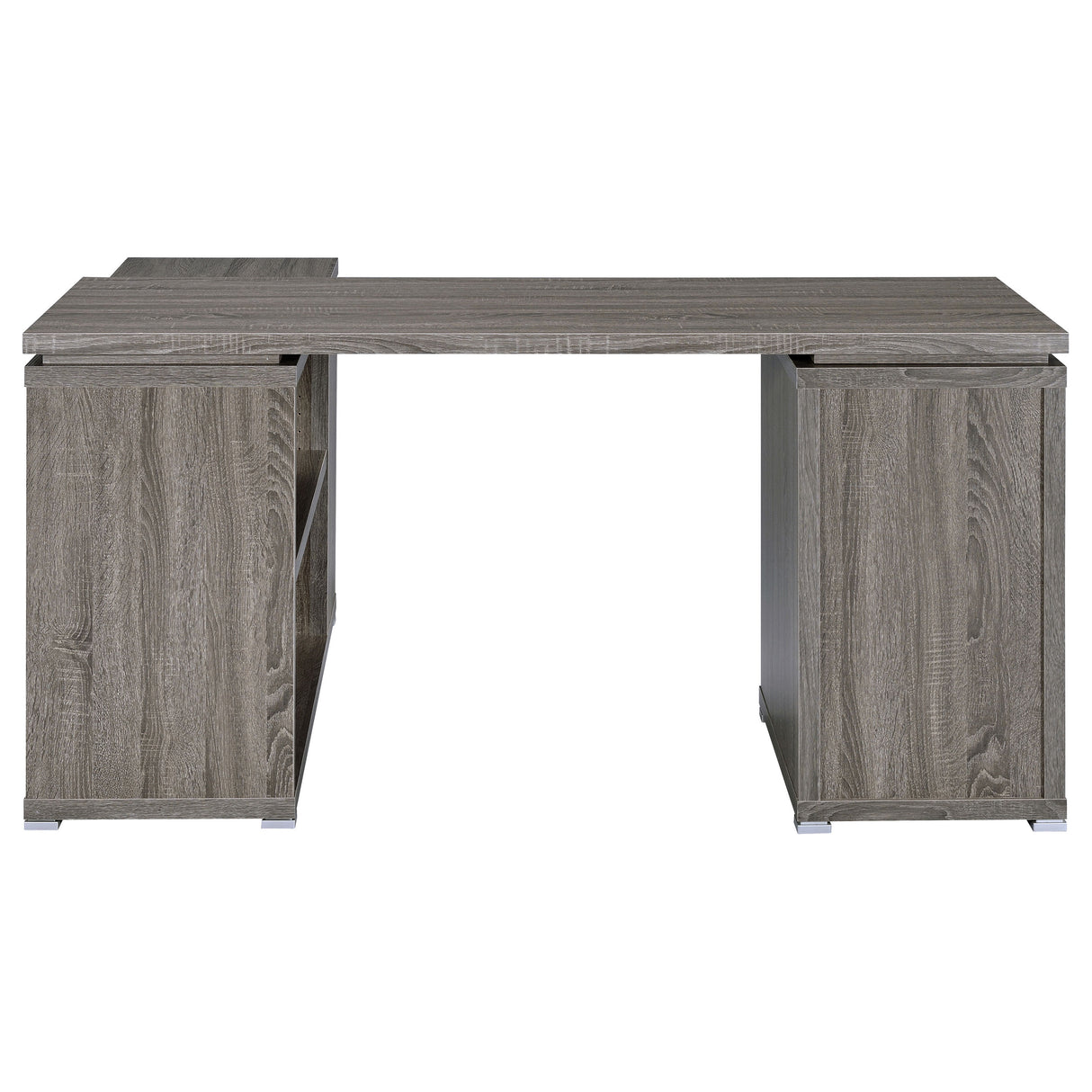 L-Shape Desk - Yvette L-shape Office Desk Weathered Grey