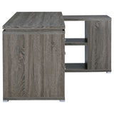 L-Shape Desk - Yvette L-shape Office Desk Weathered Grey