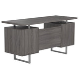 Computer Desk - Lawtey Floating Top Office Desk Weathered Grey