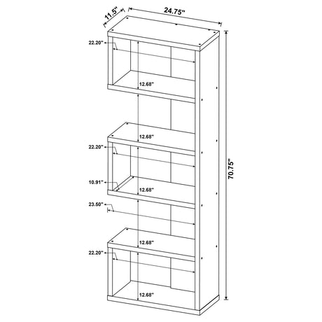 Bookcase - Joey 5-tier Bookcase Weathered Grey