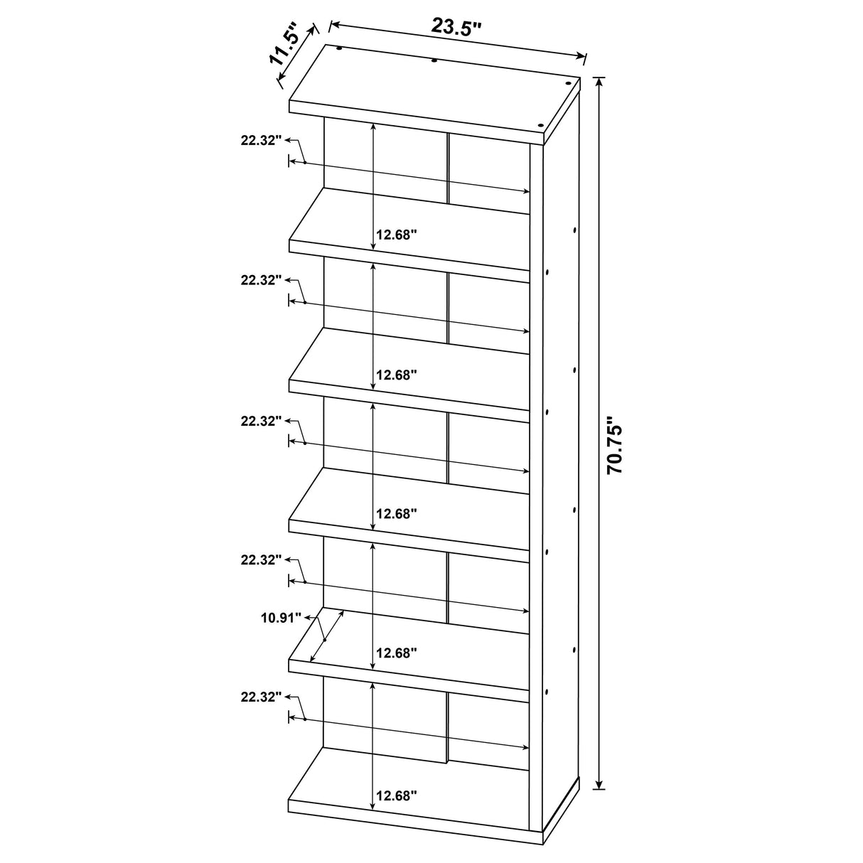 Bookcase - Harrison 5-tier Bookcase Weathered Grey