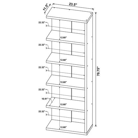 Bookcase - Harrison 5-tier Bookcase Weathered Grey