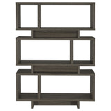 Bookcase - Reid 3-tier Geometric Bookcase Weathered Grey