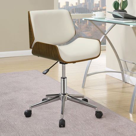 Addington Adjustable Height Office Chair Ecru and Chrome | Coaster - 800613 - Home Elegance USA - 2