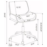 Addington Adjustable Height Office Chair Ecru and Chrome | Coaster | Home Elegance USA