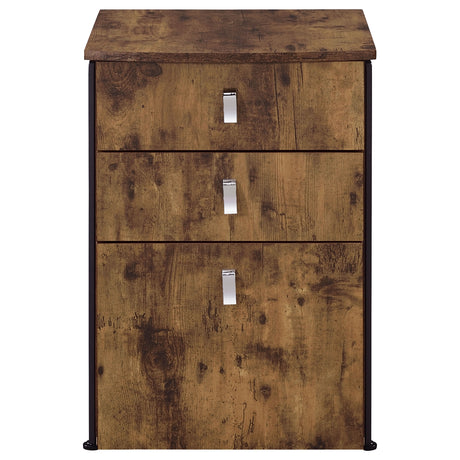 File Cabinet - Estrella 3-drawer File Cabinet Antique Nutmeg and Gunmetal