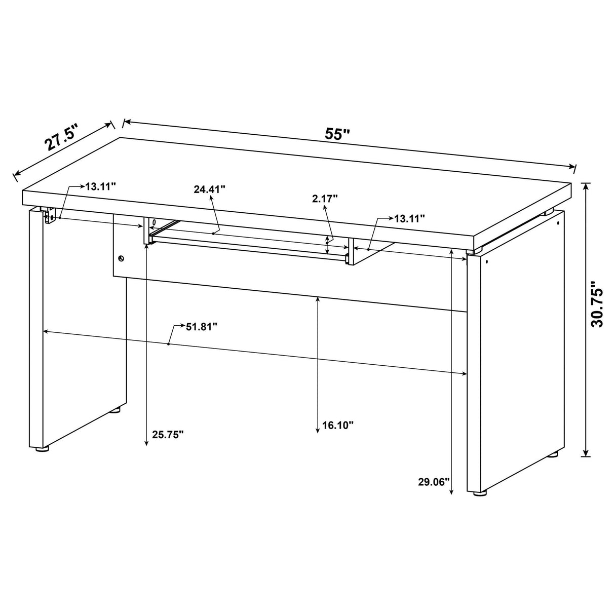 Skylar 2 - piece Home Office Set L - Shape Desk with File Cabinet Cappuccino - 800891 - S4 - image - 11