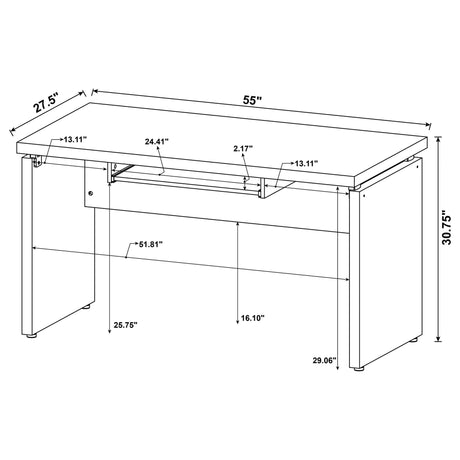 Skylar 2 - piece Home Office Set L - Shape Desk with File Cabinet Cappuccino | Coaster | Home Elegance USA