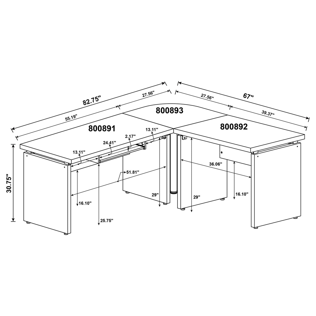 L-Shape Desk - Skylar Engineered Wood L-Shape Computer Desk Cappuccino