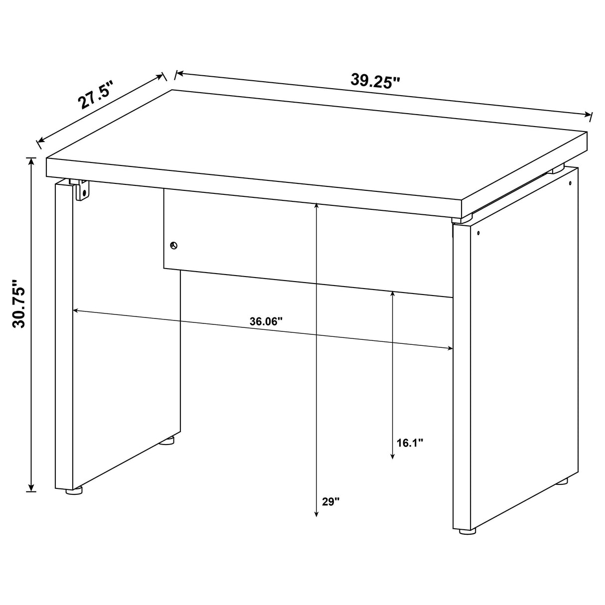 Writing Desk - Skylar Extension Desk Cappuccino