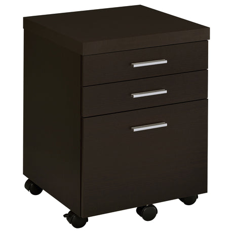 File Cabinet - Skylar 3-drawer Mobile File Cabinet Cappuccino