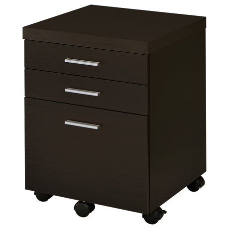 File Cabinet - Skylar 3-drawer Mobile File Cabinet Cappuccino