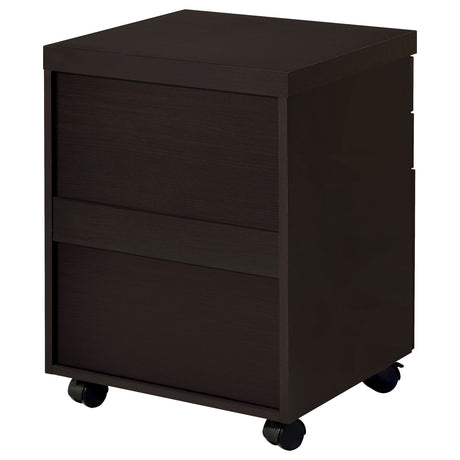 File Cabinet - Skylar 3-drawer Mobile File Cabinet Cappuccino