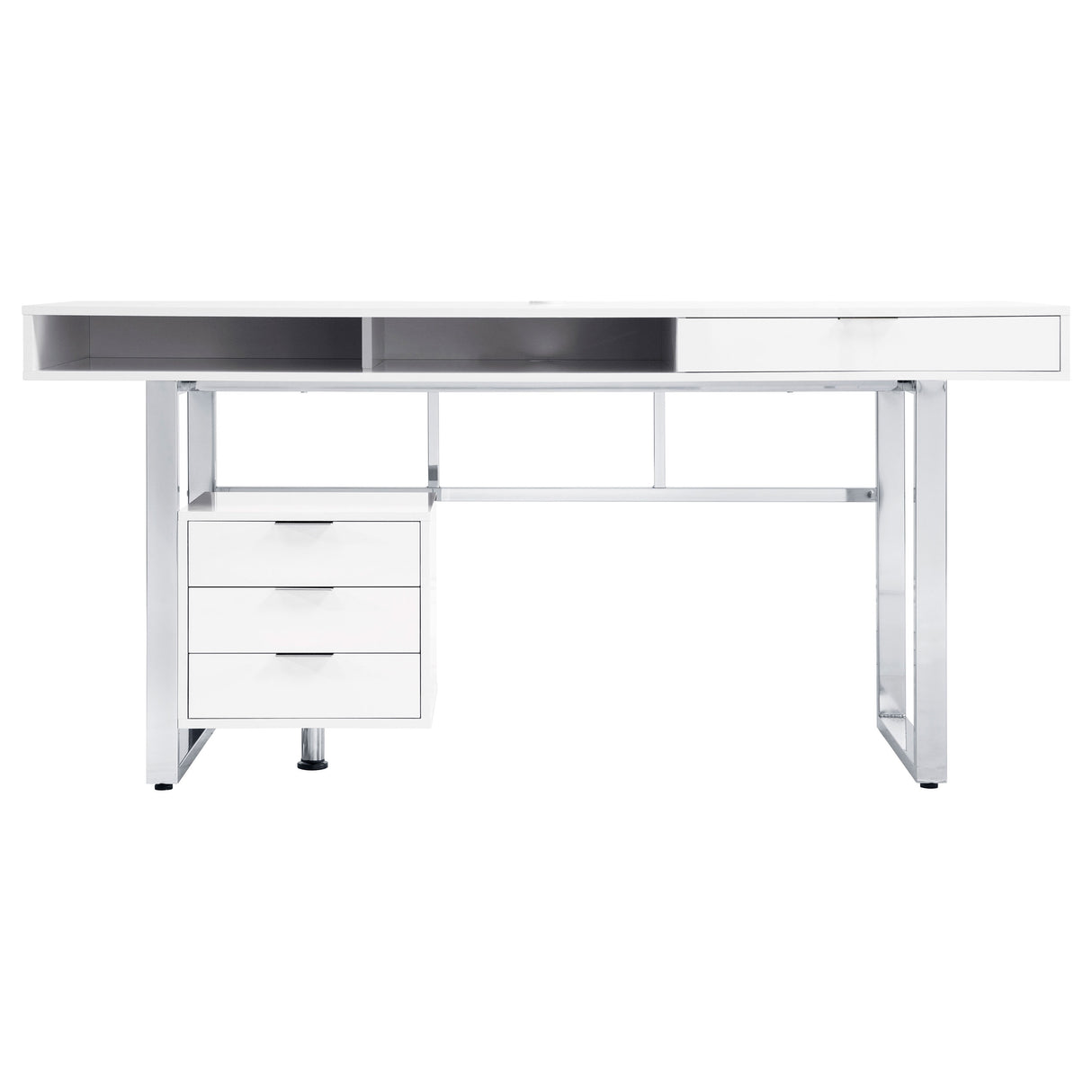 Computer Desk - Whitman 4-drawer Writing Desk Glossy White