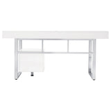 Computer Desk - Whitman 4-drawer Writing Desk Glossy White