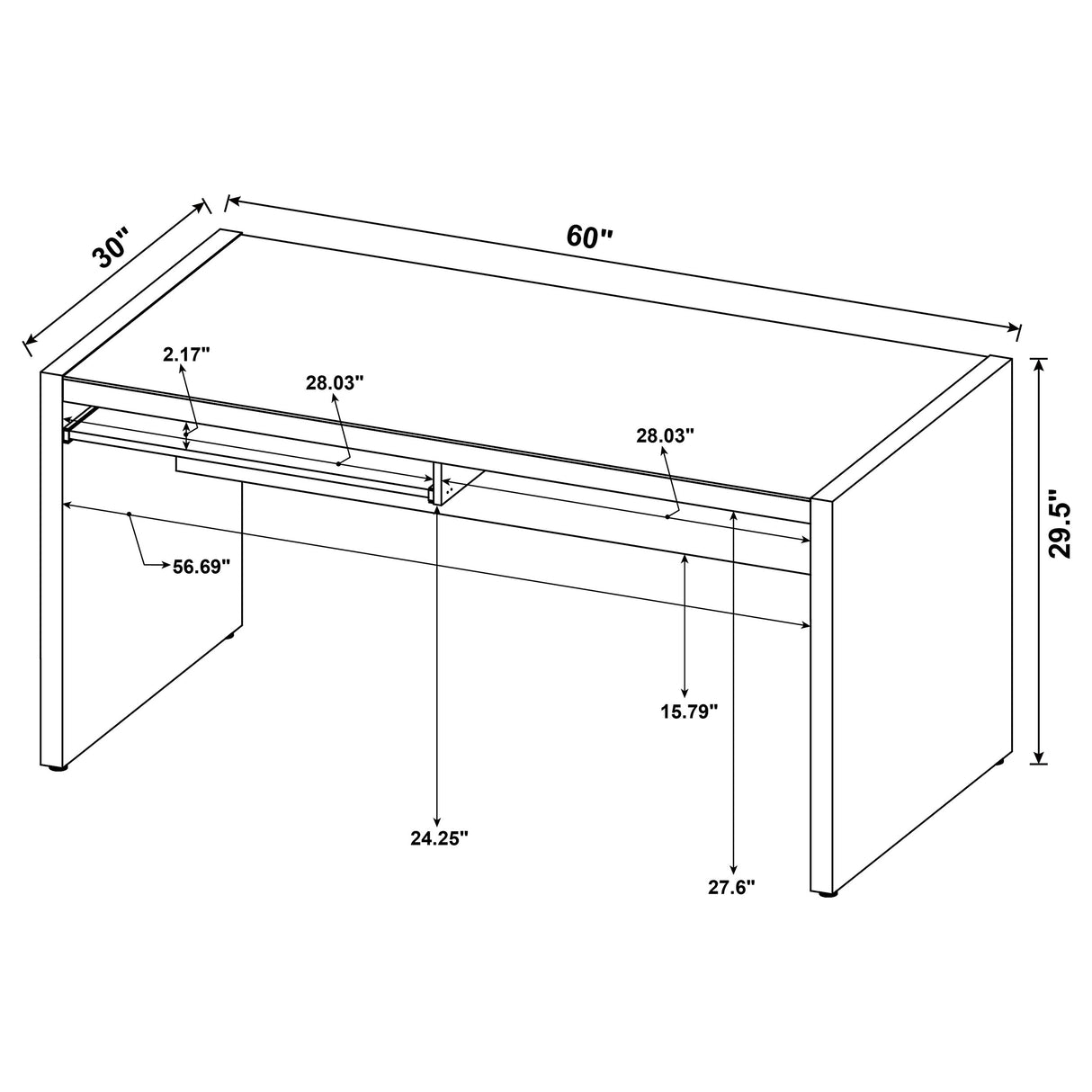 Computer Desk - Skeena Computer Desk with Keyboard Drawer Cappuccino