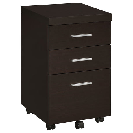 Storage Cabinet - Skeena 3-drawer Mobile Storage Cabinet Cappuccino