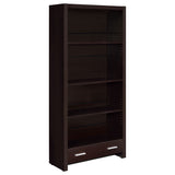 Bookcase - Skylar 5-shelf Bookcase with Storage Drawer Cappuccino