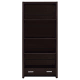 Bookcase - Skylar 5-shelf Bookcase with Storage Drawer Cappuccino