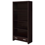 Bookcase - Skylar 5-shelf Bookcase with Storage Drawer Cappuccino