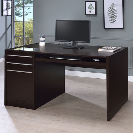 Computer Desk - Halston 3-drawer Connect-it Office Desk Cappuccino