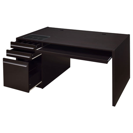 Computer Desk - Halston 3-drawer Connect-it Office Desk Cappuccino