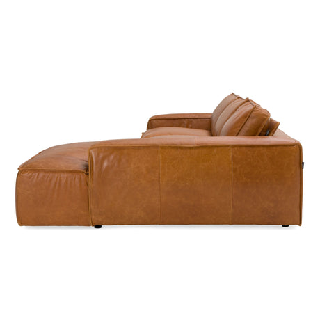 Modrest Cambria - Modern RAF Cognac Leather Sectional Sofa - sold by Home Elegance USA