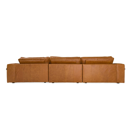Modrest Cambria - Modern RAF Cognac Leather Sectional Sofa - sold by Home Elegance USA