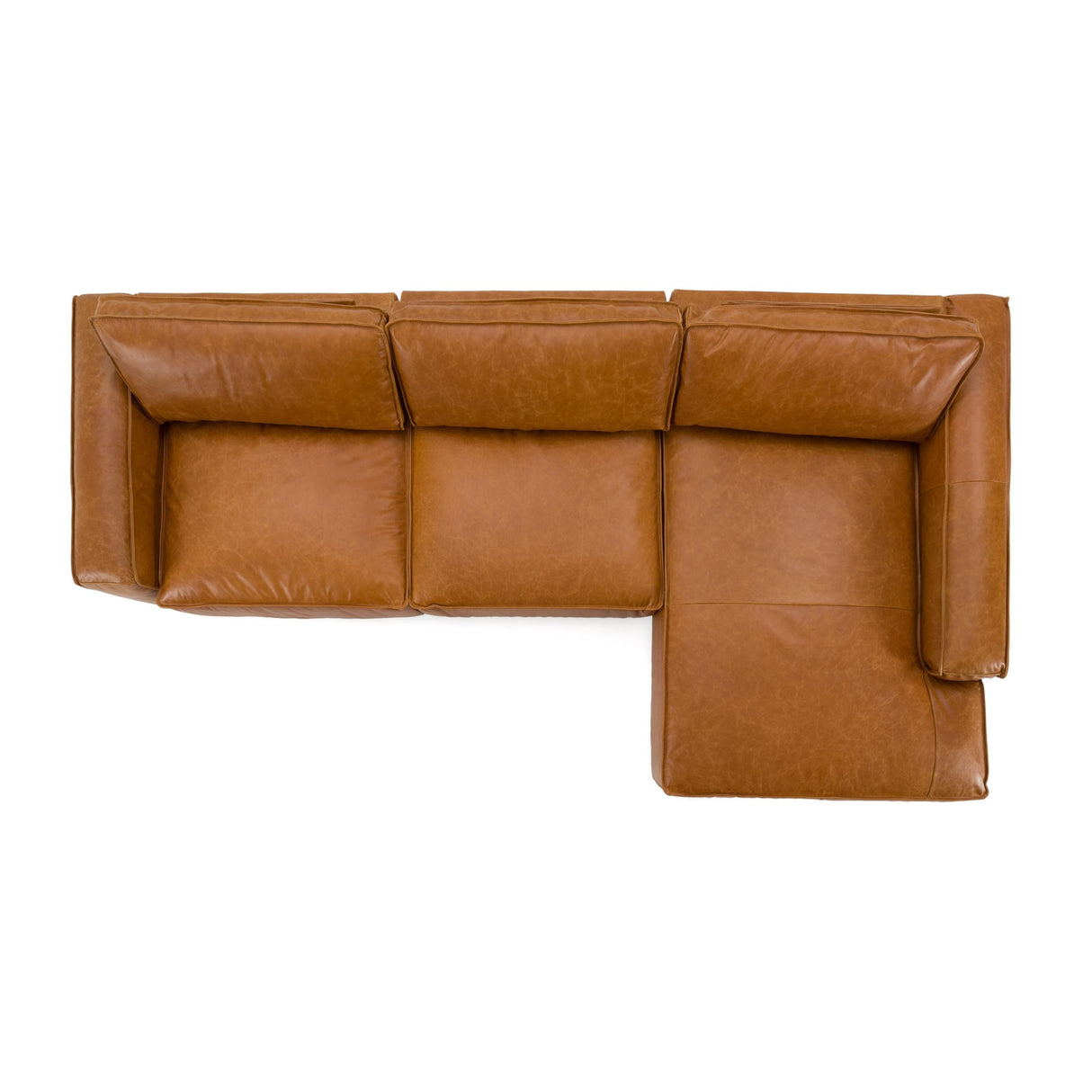 Modrest Cambria - Modern RAF Cognac Leather Sectional Sofa - Home Elegance USA