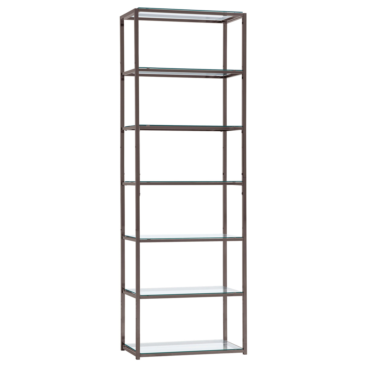 Bookcase - Kate 6-shelf Bookcase Black Nickel