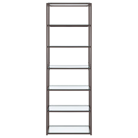 Bookcase - Kate 6-shelf Bookcase Black Nickel