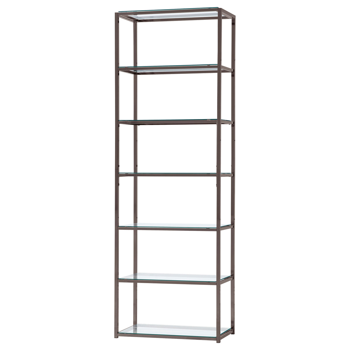 Bookcase - Kate 6-shelf Bookcase Black Nickel