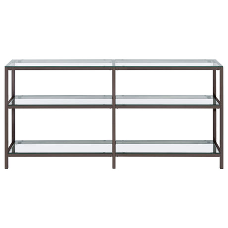 Console Bookcase - Kate 2-tier Bookcase Black Nickel