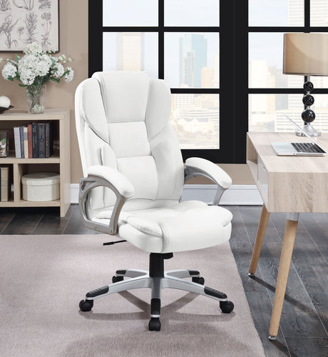 Office Chair - Kaffir Adjustable Height Office Chair White and Silver