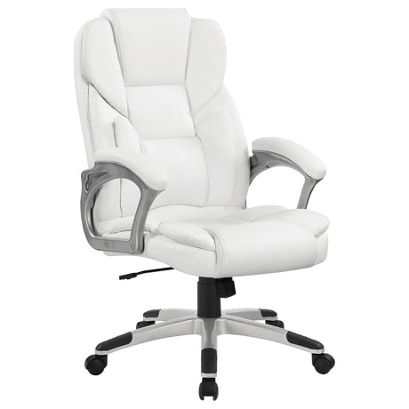 Office Chair - Kaffir Adjustable Height Office Chair White and Silver