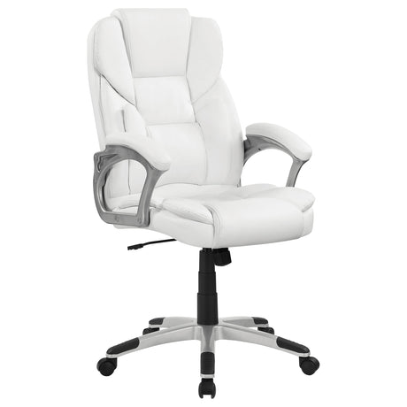 Office Chair - Kaffir Adjustable Height Office Chair White and Silver