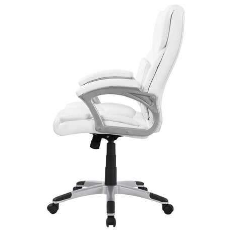 Office Chair - Kaffir Adjustable Height Office Chair White and Silver