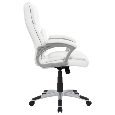 Office Chair - Kaffir Adjustable Height Office Chair White and Silver