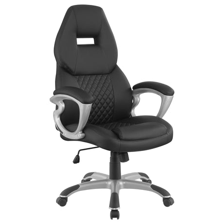 Office Chair - Bruce Adjustable Height Office Chair Black and Silver