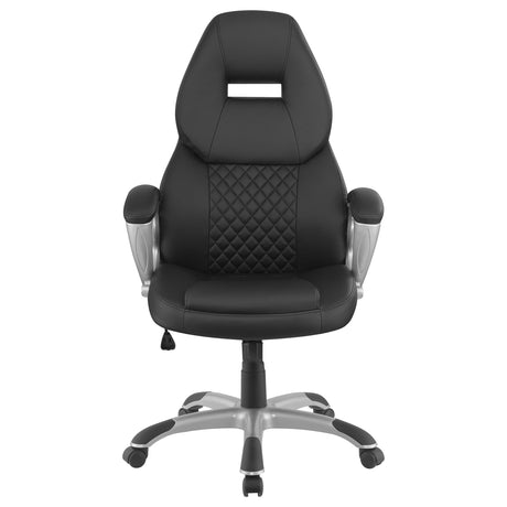 Office Chair - Bruce Adjustable Height Office Chair Black and Silver