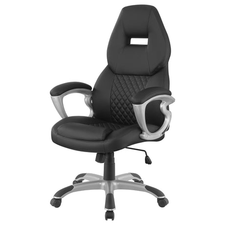 Office Chair - Bruce Adjustable Height Office Chair Black and Silver